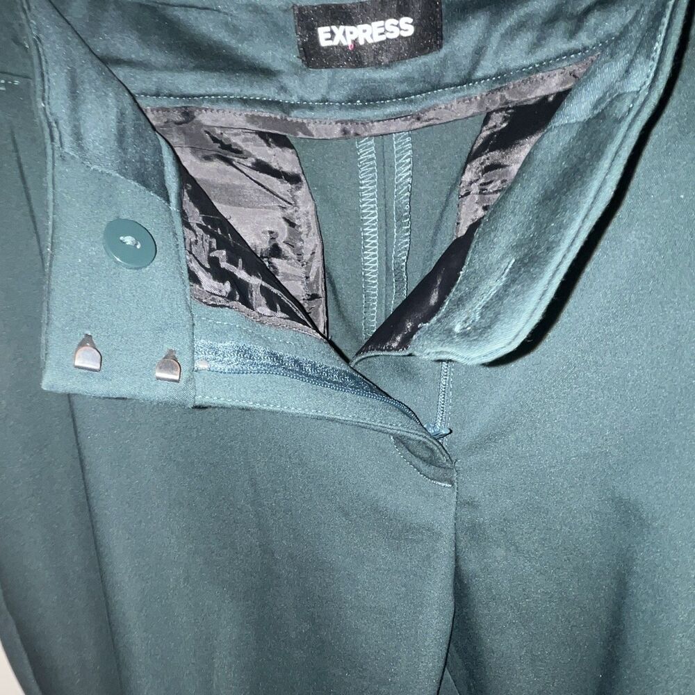 Express Women’s Emerald Green Solid Mid Rise Stretch Dress Pants 12R